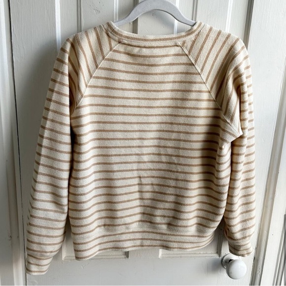 J Crew Factory Striped Raglan Crewneck Sweatshirt - Picture 2 of 7